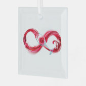 Oneindigheid met rode wijn glas ornament (Voorkant links)