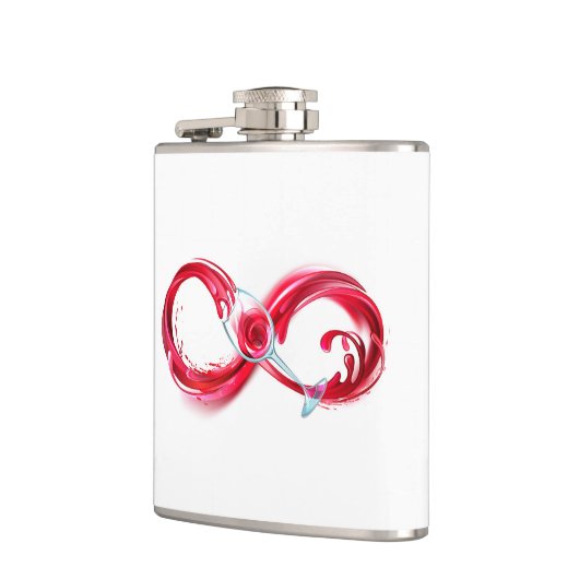 Oneindigheid met rode wijn heupfles (Links)