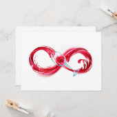 Oneindigheid met rode wijn kaart (Voorkant / Achterkant in situ)