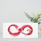 Oneindigheid met rode wijn kaart (Staand voorkant)