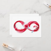 Oneindigheid met rode wijn kaart (Voorkant / Achterkant in situ)