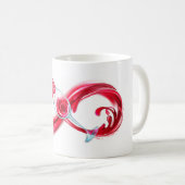 Oneindigheid met rode wijn koffiemok (Voorkant rechts)