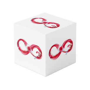 Oneindigheid met rode wijn kubus