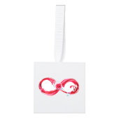 Oneindigheid met rode wijn kubus ornament (Voorkant)