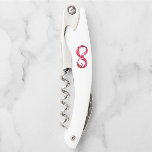 Oneindigheid met rode wijn kurkentrekker (Voorkant)