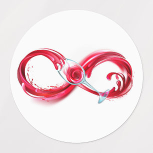 Oneindigheid met rode wijn labels