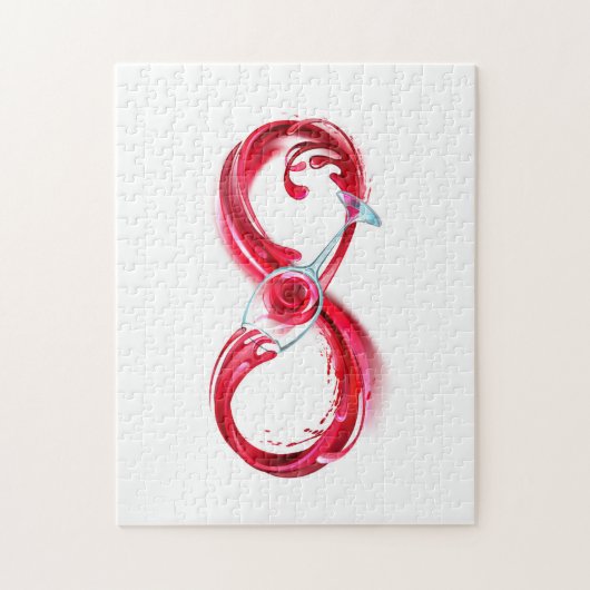 Oneindigheid met rode wijn legpuzzel (Verticaal)