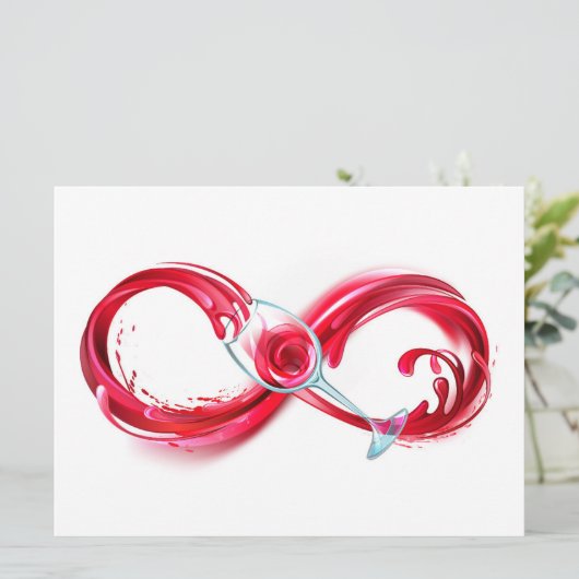 Oneindigheid met rode wijn menu (Staand voorkant)