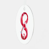 Oneindigheid met rode wijn metalen ornament (Voorkant links)