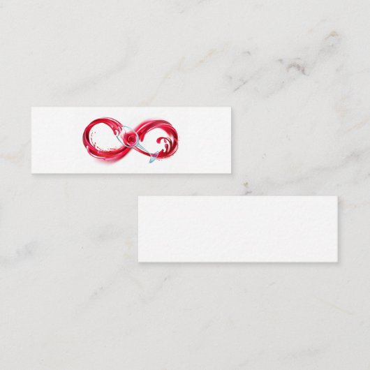 Oneindigheid met rode wijn mini visitekaartje (Voorkant / Achterkant)