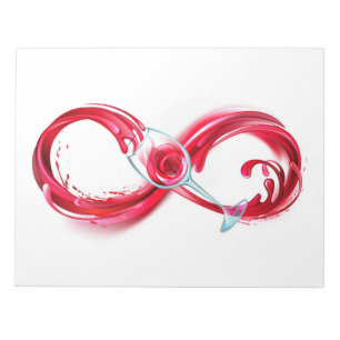 Oneindigheid met rode wijn notitieblok