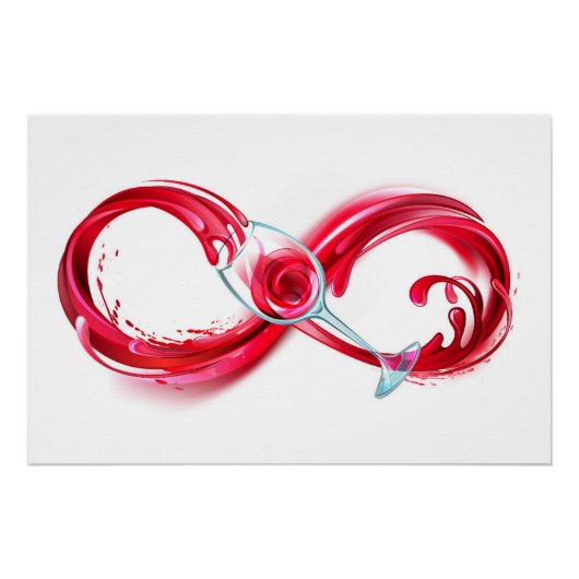 Oneindigheid met rode wijn perfect poster (Voorkant)