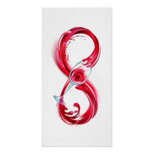 Oneindigheid met rode wijn perfect poster