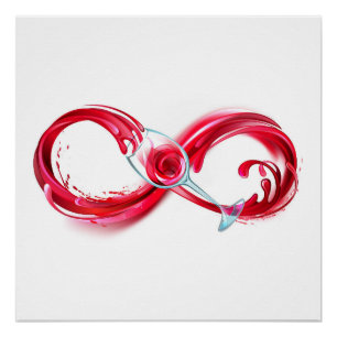 Oneindigheid met rode wijn perfect poster