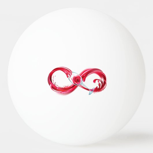 Oneindigheid met rode wijn pingpongballen (Voorkant)