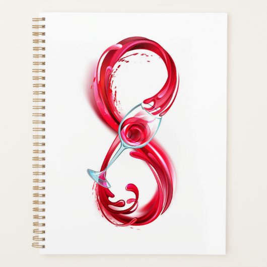 Oneindigheid met rode wijn planner (Voorkant)