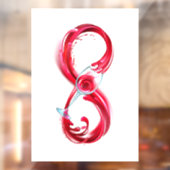 Oneindigheid met rode wijn raamsticker (Vel 2)