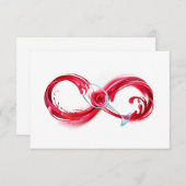 Oneindigheid met rode wijn save the date (Voorkant / Achterkant)