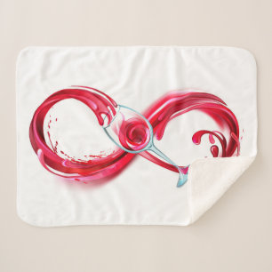 Oneindigheid met rode wijn sherpa deken