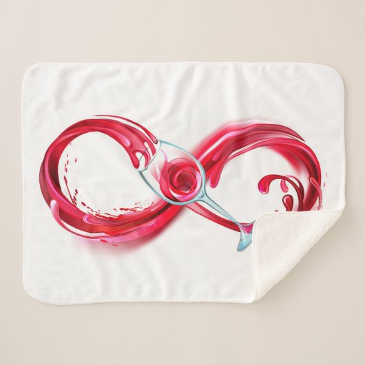 Oneindigheid met rode wijn sherpa deken (Voorkant (horizontaal))