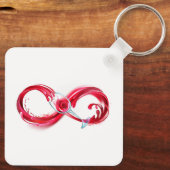 Oneindigheid met rode wijn sleutelhanger (Achterkant)
