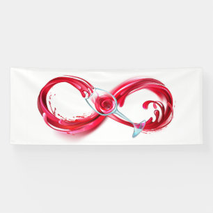 Oneindigheid met rode wijn spandoek