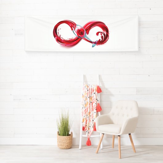 Oneindigheid met rode wijn spandoek (Insitu)