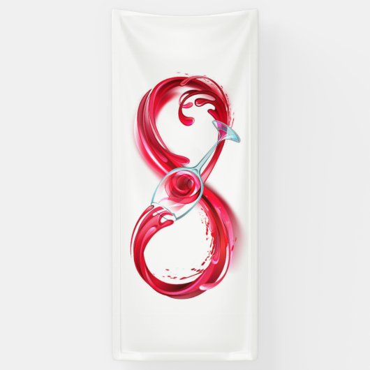 Oneindigheid met rode wijn spandoek (Verticaal)