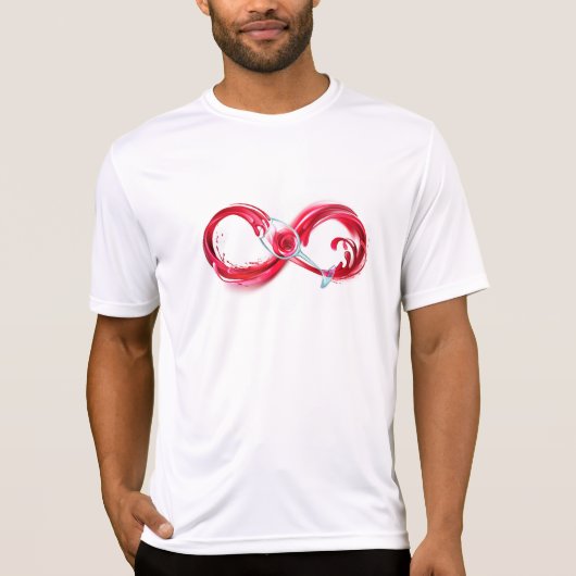 Oneindigheid met rode wijn t-shirt (Voorkant)