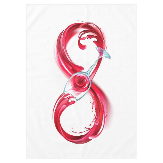 Oneindigheid met rode wijn tafelkleed (Voorkant)