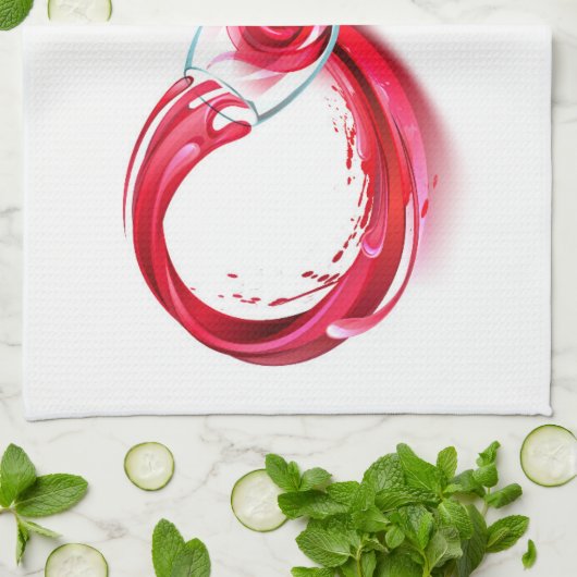 Oneindigheid met rode wijn theedoek (Gevouwen)