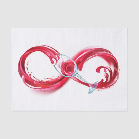 Oneindigheid met rode wijn tissuepapier (Voorkant)