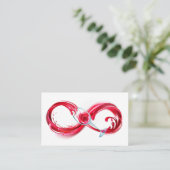 Oneindigheid met rode wijn visitekaartje (Staand voorkant)