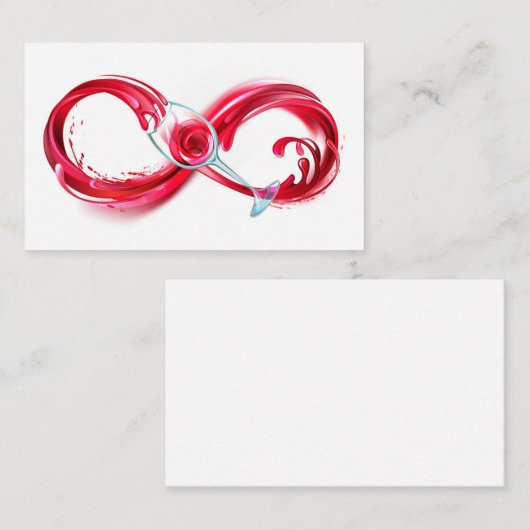 Oneindigheid met rode wijn visitekaartje (Voorkant / Achterkant)