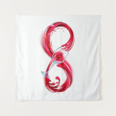 Oneindigheid met rode wijn wandkleed (Voorkant (horizontaal))