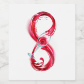 Oneindigheid met rode wijn wijn etiket (Enkel label)