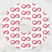 Oneindigheid met rode wijn wijnglaslabel (Achterkant)