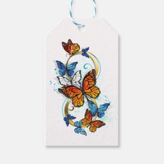 Oneindigheid van Monarch Vlinders Cadeaulabel (Voorkant)