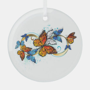 Oneindigheid van Monarch Vlinders Glas Ornament