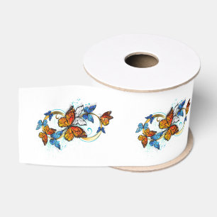 Oneindigheid van Monarch Vlinders Grosgrain Lint