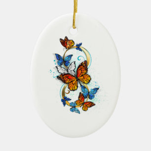 Oneindigheid van Monarch Vlinders Keramisch Ornament