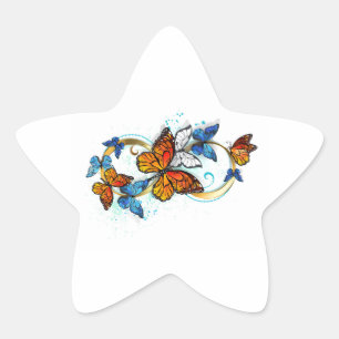 Oneindigheid van Monarch Vlinders Ster Sticker