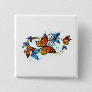 Oneindigheid van Monarch Vlinders Vierkante Button 5,1 Cm