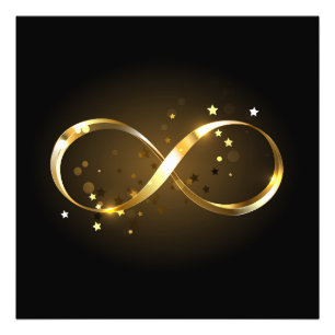 Oneindigheidssymbool in goud foto afdruk