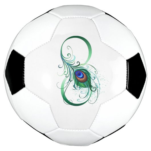 Oneindigheidssymbool met pauwenveer voetbal (Gedraaid)