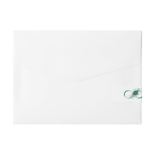 Oneindigheidssymbool met pauwveer adreslabel wikkel (Achterkant)