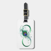 Oneindigheidssymbool met pauwveer bagagelabel (Voorkant verticaal)