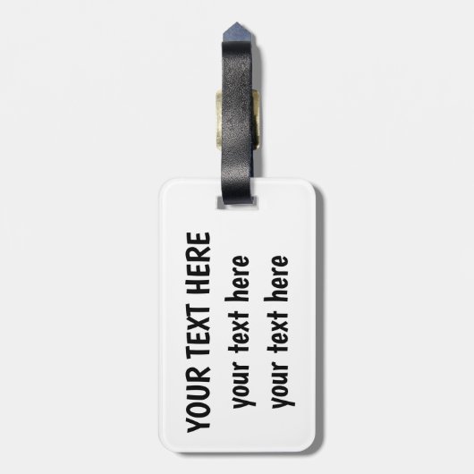 Oneindigheidssymbool met pauwveer bagagelabel (Achterkant verticaal)