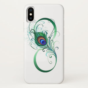 Oneindigheidssymbool met pauwveer iPhone x hoesje