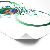 Oneindigheidssymbool met pauwveer foto afdruk (Hoek)